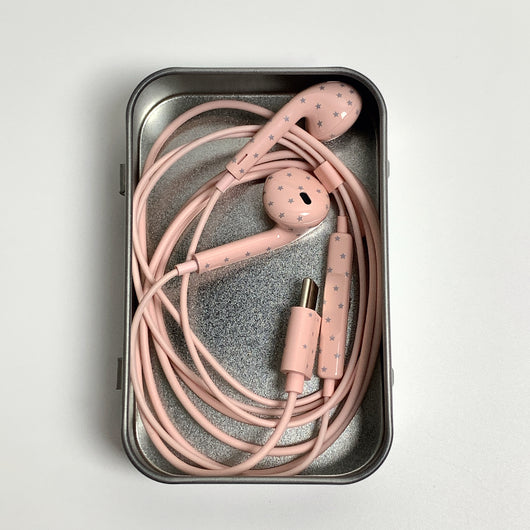 Peach Wired Earbuds
